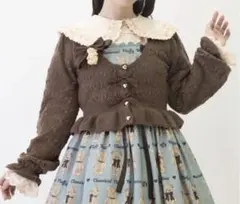 新品未使用♡axesfemmekawaiiクマブローチニットボレロ ブラウン