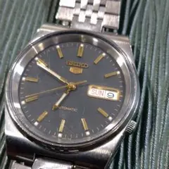 【美品 SEIKO5 自動巻】7S26-3130 ブラック盤 動作確認済のサムネイル