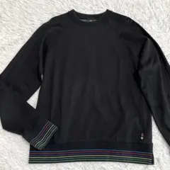 【稀少サイズ XL】ポールスミス トレーナー 黒 マルチストライプ