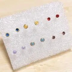 【X81】樹脂ピアス6ペア☆超小粒！カラフルセット