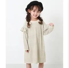 チェック柄フリル袖ワンピース 120cm