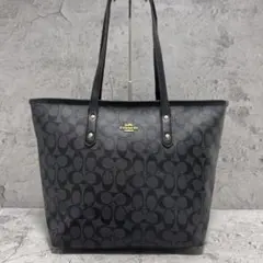 未使用級✨️A4可 コーチ トートバッグ 通勤 ビジネス PVC レザー 黒