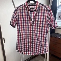 ⭐︎LACOSTE中古品大放出⭐︎LACOSTE 半袖シャツ サイズ4 チェック柄