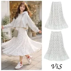 【値下げ交渉◎】【美品】VISレース＆プリントアソートスカート