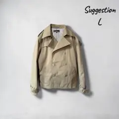 トレンチコート L ベージュ ダブルボタン レディー 春アウタージャケット