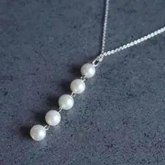 TASAKI パール縦ラインネックレス SV 真珠