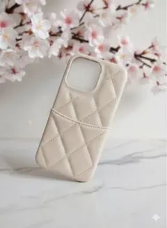 洗練された大人フェミニキルティングケースiPhone13.14.15.16即納
