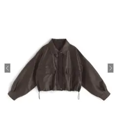 襟2wayレザーブルゾン「fo1951」　ブラウン