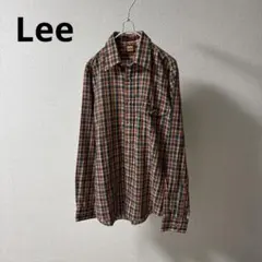 80s Lee リー チェックシャツ長袖 薄手 フラップポケット付き