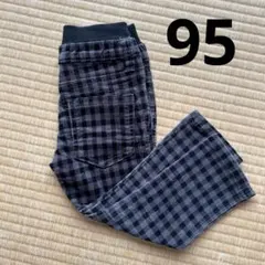 ブラックチェック ゴムウエスト パンツ 95cm 秋冬