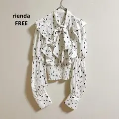 リエンダrienda ホワイト　2WAYボウタイクロップドブラウス　FREEのサムネイル