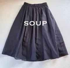 SOUP スープ ネイビー フレアスカート チュール シアー 透け感 ロング Mのサムネイル