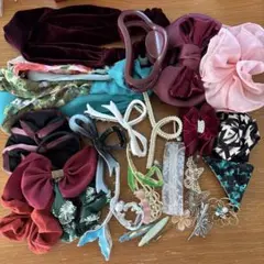 ヘアアクセサリー まとめ売り 大量 リボン バンスクリップ シュシュ クリップ