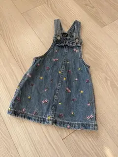 GAPbaby 花柄刺繍 ジャンバースカート 80