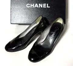 CHANEL シャネル ☆ パテントレザー パンプス ブラック 36.5 ケースのサムネイル