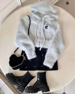 【epine】 shaggyknit hoodie シャギーニットパーカーグレーのサムネイル