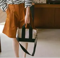 未使用近　スコッチグレイン ネオレザー ミニ トート バッグ ショルダー付き S