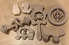 木のおもちゃセット　ラトル　ベビー　おもちゃ