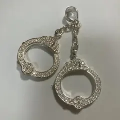 シルバー925【CZダイヤ 手錠】ネックレス トップ HIPHOPジュエリー