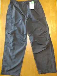 新品 LL 92～100 高撥水パラシュートパンツ ワイド仕様 裾ドローコード黒のサムネイル