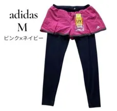 新品タグ付✨アディダス ショートパンツ一体型レギンス M ピンク UVカット仕様