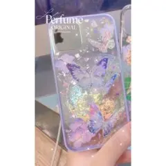 バタフライ♡キラキラ✨レインボー 花 フラワー 惑星 フチ スマホケース 手作り