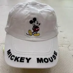 Disney Mickey Mouse 刺繍 キャップ ホワイト　54cmのサムネイル
