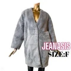 ⭐️A949⭐️ JEANASIS ♥ ロング フェイクファーノーカラーコート