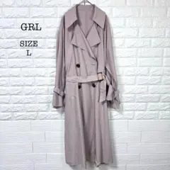 グレイル バックプリーツ トレンチコート L グレージュ ベルト付 ゆったりのサムネイル