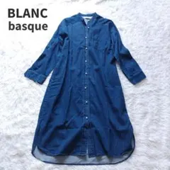 ブランバスク パールボタン デニムワンピース 38 インディゴ ノーカラー