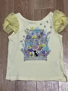 ・アナスイミニ　Tシャツ　パフスリーブ　ネコ
