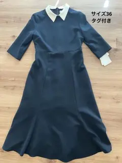 【Rene ルネ】美品3way紺ローウエストワンピース38♡お受験や学校行事にも Rene ルネ】美品3way紺ローウエストワンピース38♡お受験や学校行事に