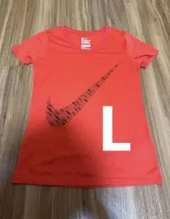 Nike DRI-FIT オレンジ Tシャツ Lサイズ　赤　レディース　ナイキ