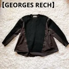 【GEORGES RECH】ニット（M）ブラック　異素材　ドッキング切替のサムネイル