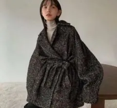 CLANE MIX LOOP TWEED BOX COAT