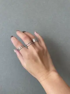 【値下げ】リング　3点セット　シルバー　ゴールド　シンプル　モダン