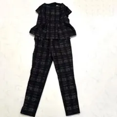 GREED INTERNATIONAL ジャガード　ペプラム　オールインワン