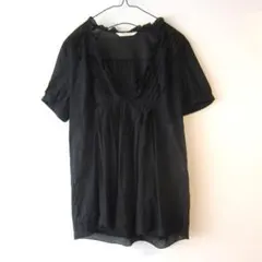 美品　Ray BEAMS／ビームス　ピンタック　薄手　半袖ブラウス　チュニックのサムネイル