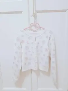 メゾピアノ スイーツ柄 ホワイト カーディガン 長袖130cm