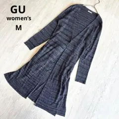 【ジーユー】GU ロングカーディガン 薄手 チャコールグレー M 夏 日焼け防止