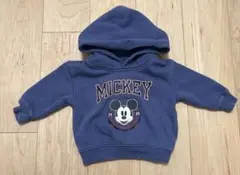 GAP 80cmミッキーフード付きトレーナー ネイビー パーカー