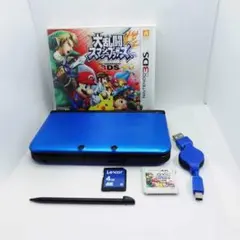 【すぐ遊べる】ニンテンドー3DSLL ブルーｘブラック +SD+電源 スマブラ付