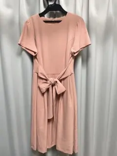 ウエストリボン付き半袖ワンピース