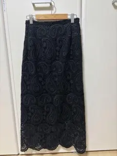 ミニオン様専用　CELFORD ペイズリーレースタイトスカート ブラック