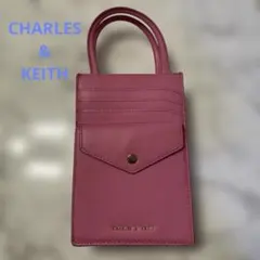【未使用】CHARLES & KEITH ピンク ショルダーバッグ　スマホバック