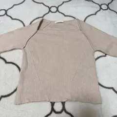 Chico ベージュ リブ編み 長袖ニット