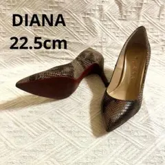 DIANA スネークスキン　パイソン　ポインテッドトゥ ハイヒール　レッドソール