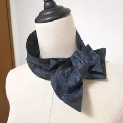 着物リメイク　大島紬（絹）ハンドメイド　ちょっと巻きストール　日焼け予防