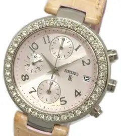 SEIKO 新品電池 美品 腕時計 レディース 7T92-0BV0 クロノグラフ 