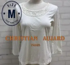 ★美品★ CHRISTIAN AUJARD 七分袖カットソー ビーズ装飾 M